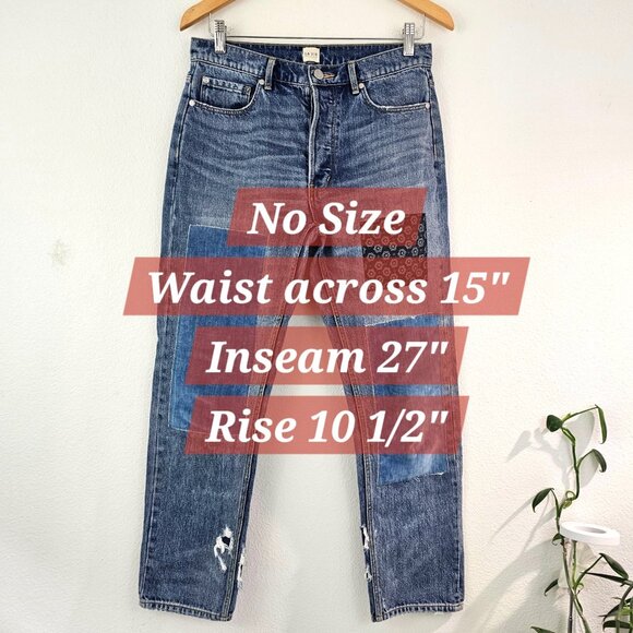 La Vie Rebecca Taylor Jeans Sz 29 Boho Patchwork Denim Straight Leg Button Fly - Picture 8 of 15